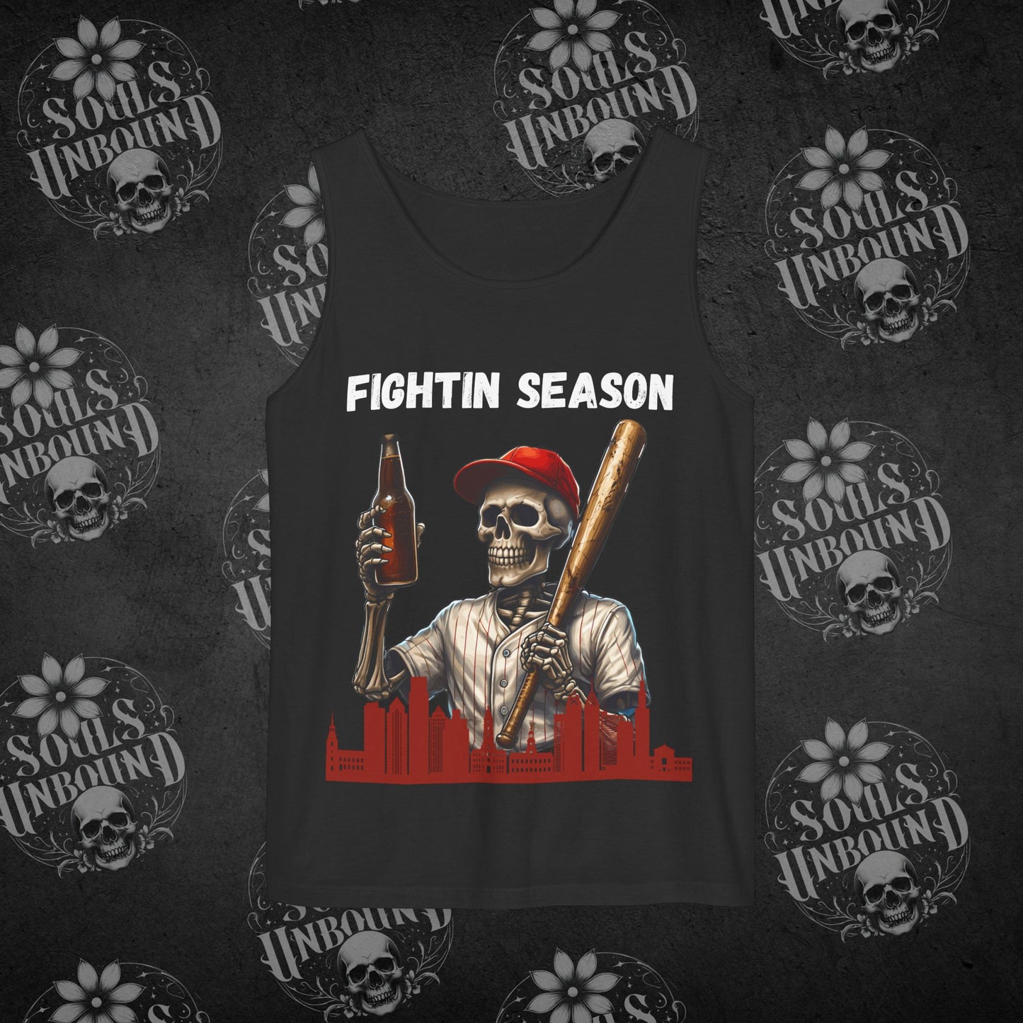 Fightin Season - Black Front Design Tank Top